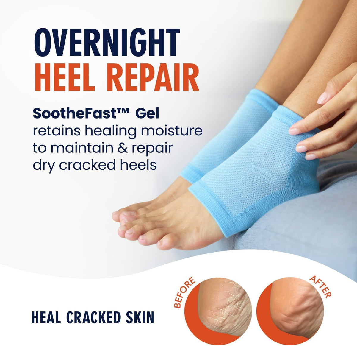 Dr. Frederick's Original Moisturizing Heel Socks gel lining close-up