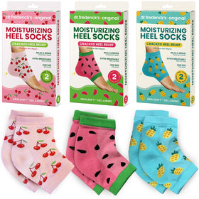Dr. Frederick's Original Moisturizing Heel Socks in summer print front view
