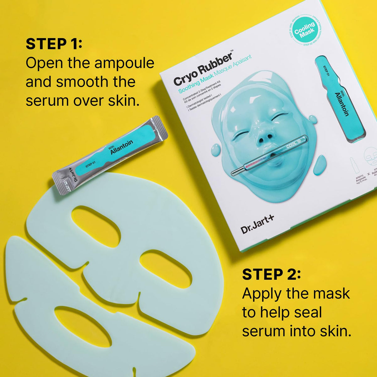 Dr.Jart+ Cryo Rubber Face Mask applied on a model's face