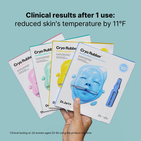 Dr.Jart+ Cryo Rubber Face Mask lifestyle scene on a bathroom counter