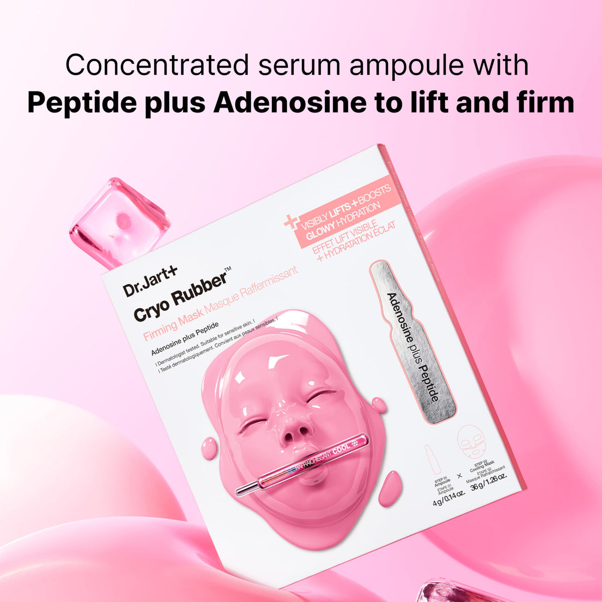 Dr.Jart+ Cryo Rubber Firming Cooling Face Mask in use