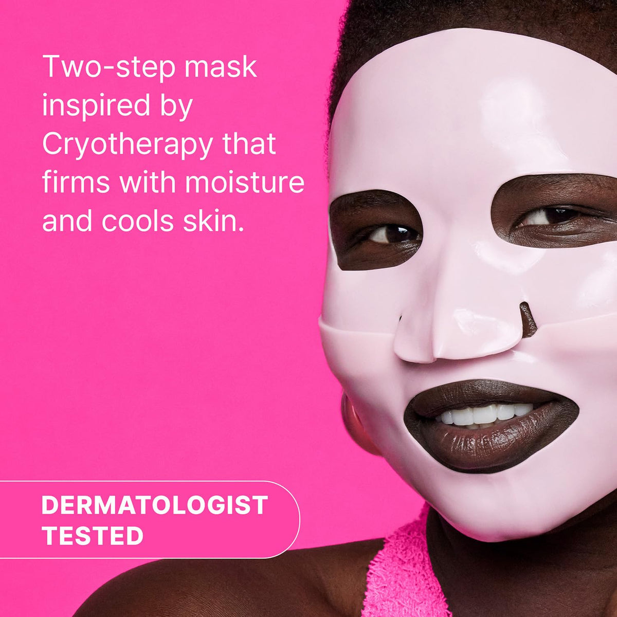 Dr.Jart+ Cryo Rubber Firming Face Mask application on skin