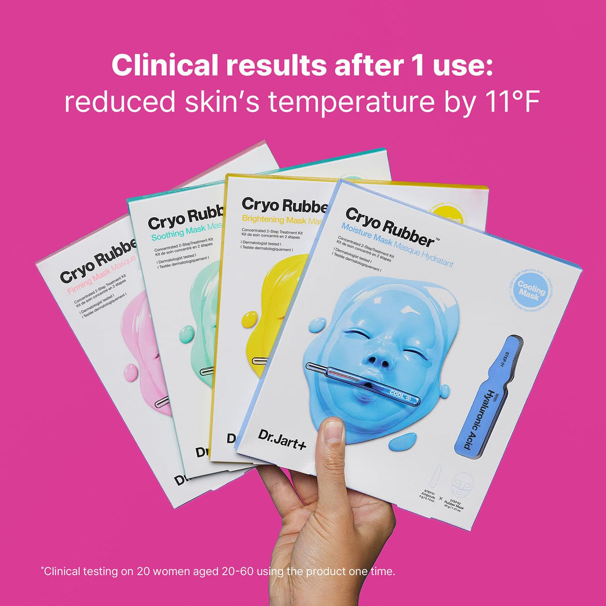 Dr.Jart+ Cryo Rubber Firming Face Mask on a vanity