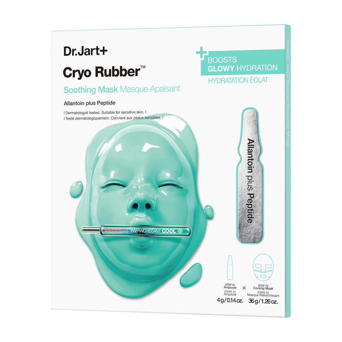Dr.Jart+ Cryo Rubber Soothing Face Mask front view with packaging