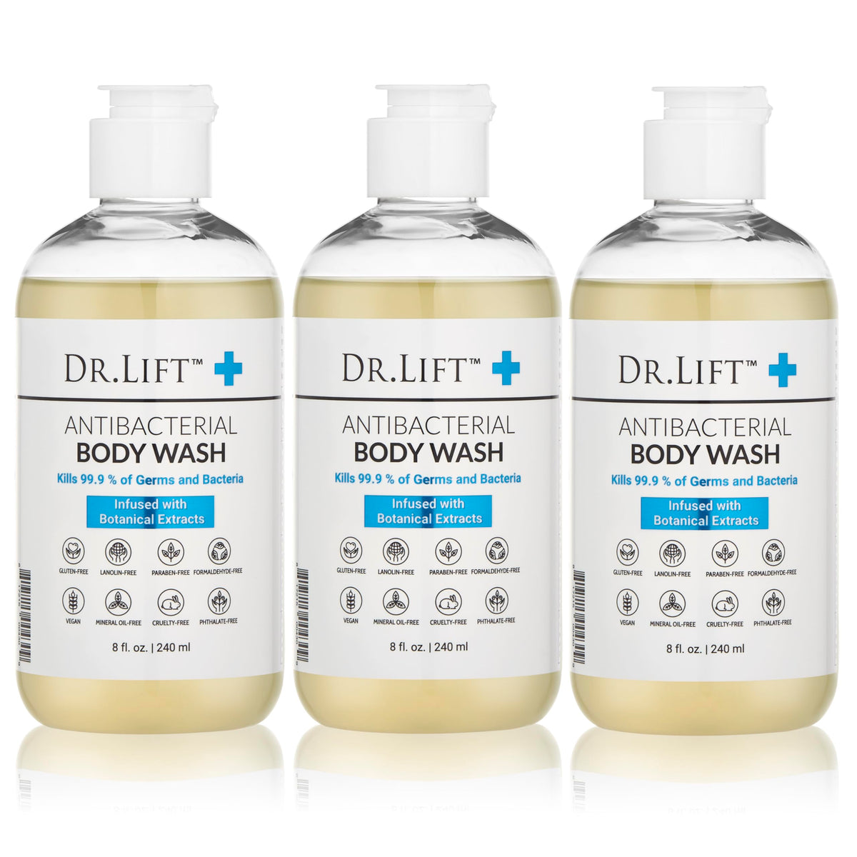 DR. LIFT Antibacterial Body Wash 8 Oz front view