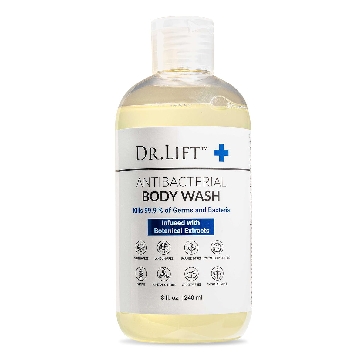DR. LIFT Antibacterial Body Wash Lemon 8 Fl Oz front view