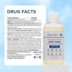 DR. LIFT Antibacterial Body Wash Lemon in bathroom setting