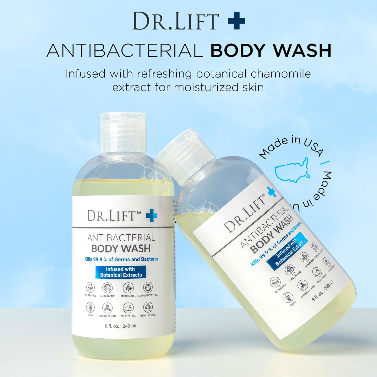DR. LIFT Antibacterial Body Wash Lemon side view