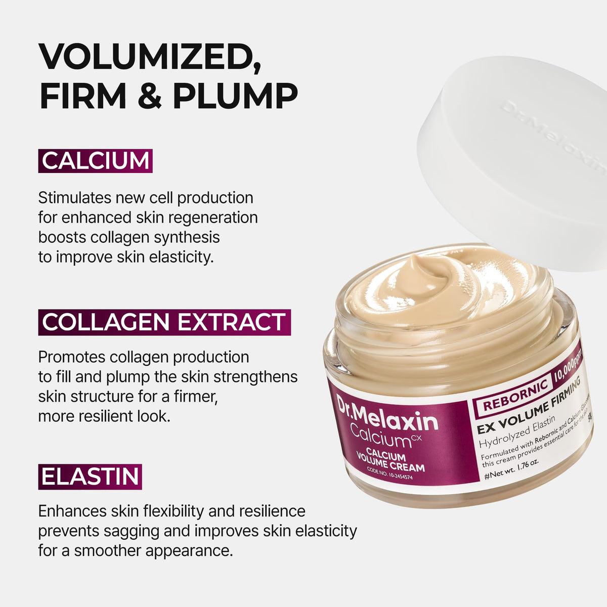 Dr.Melaxin Calcium Intense Firming Cream ingredients list