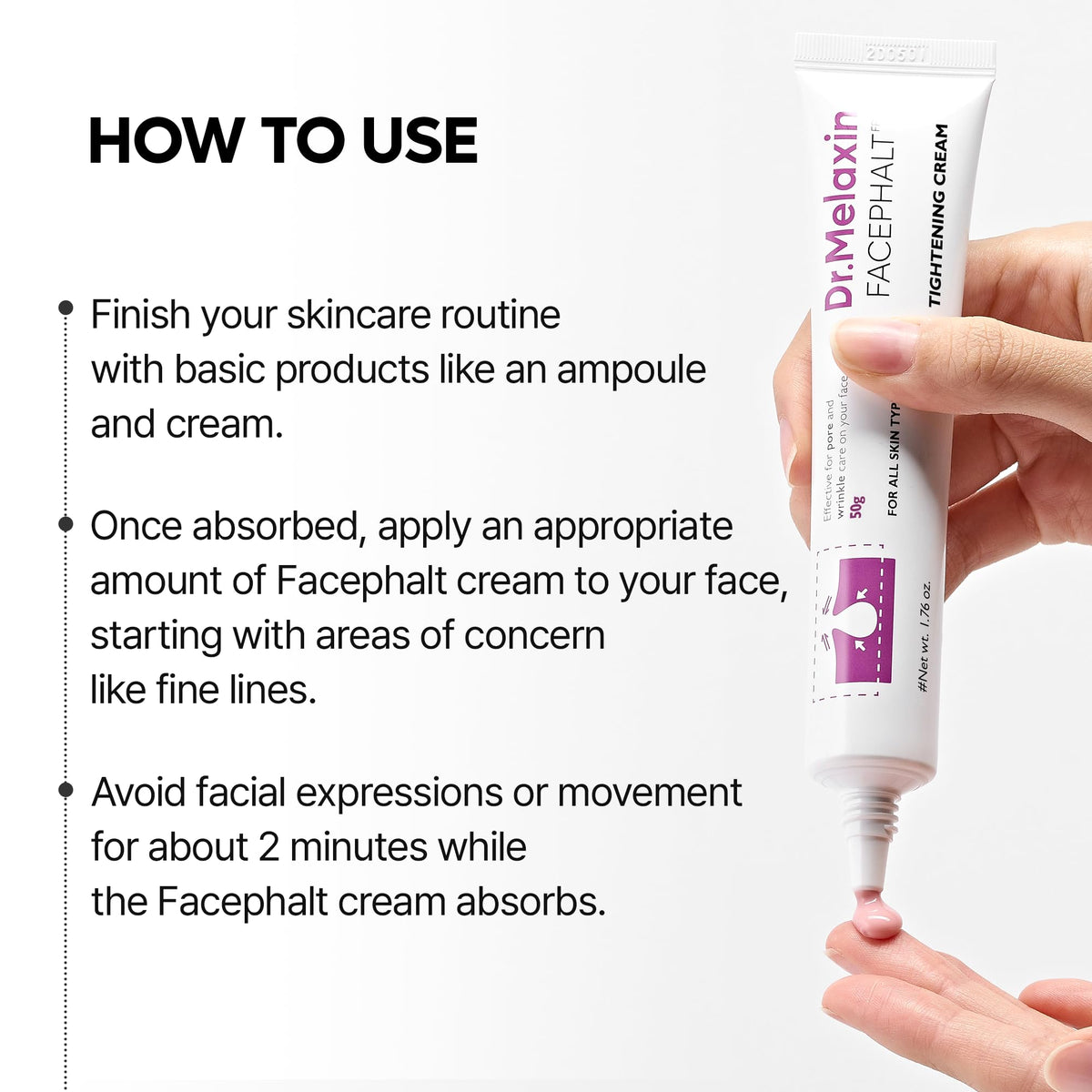 Dr.Melaxin Face Phalt Tightening Cream 50ml on vanity
