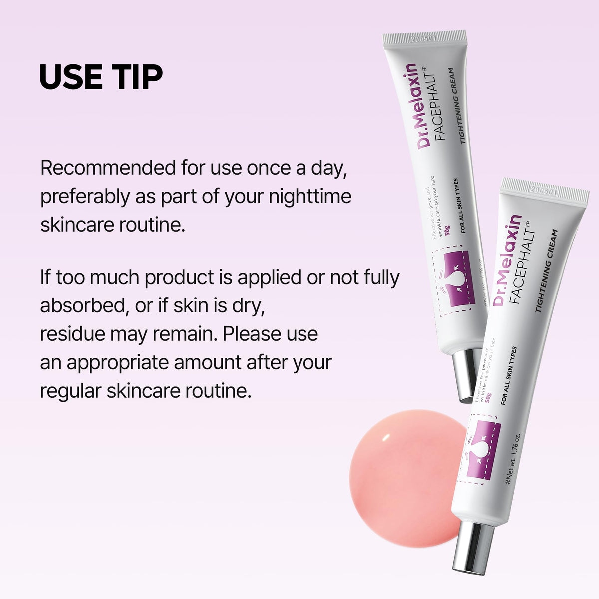 Dr.Melaxin Face Phalt Tightening Cream 50ml with ingredients