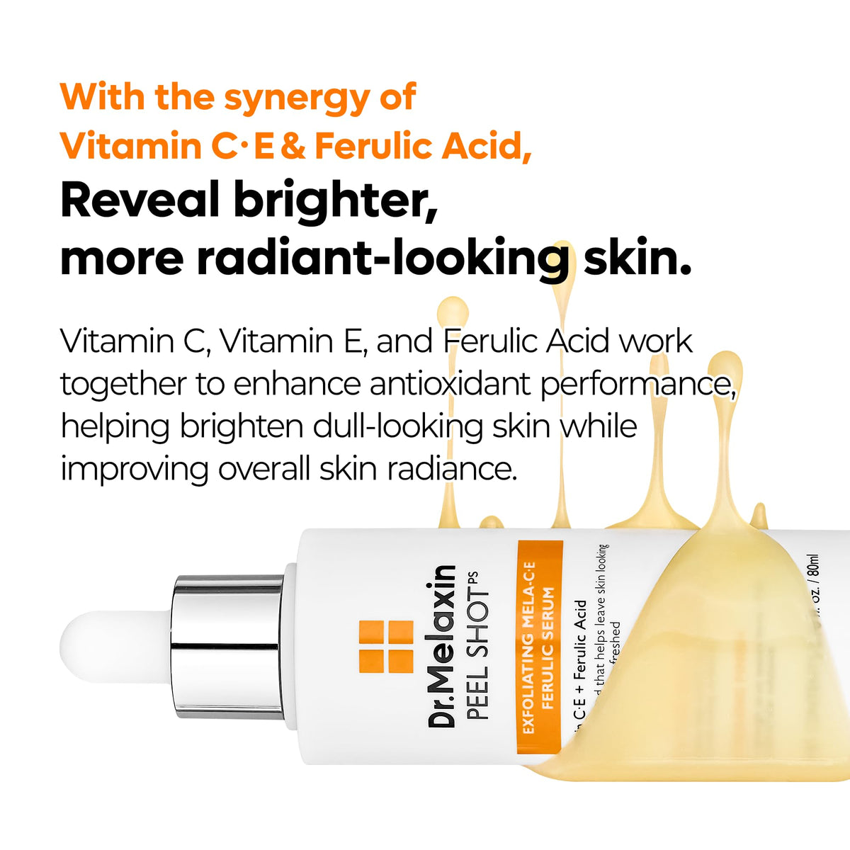 Dr.Melaxin Glow Rice Peeling Ampoule application on skin