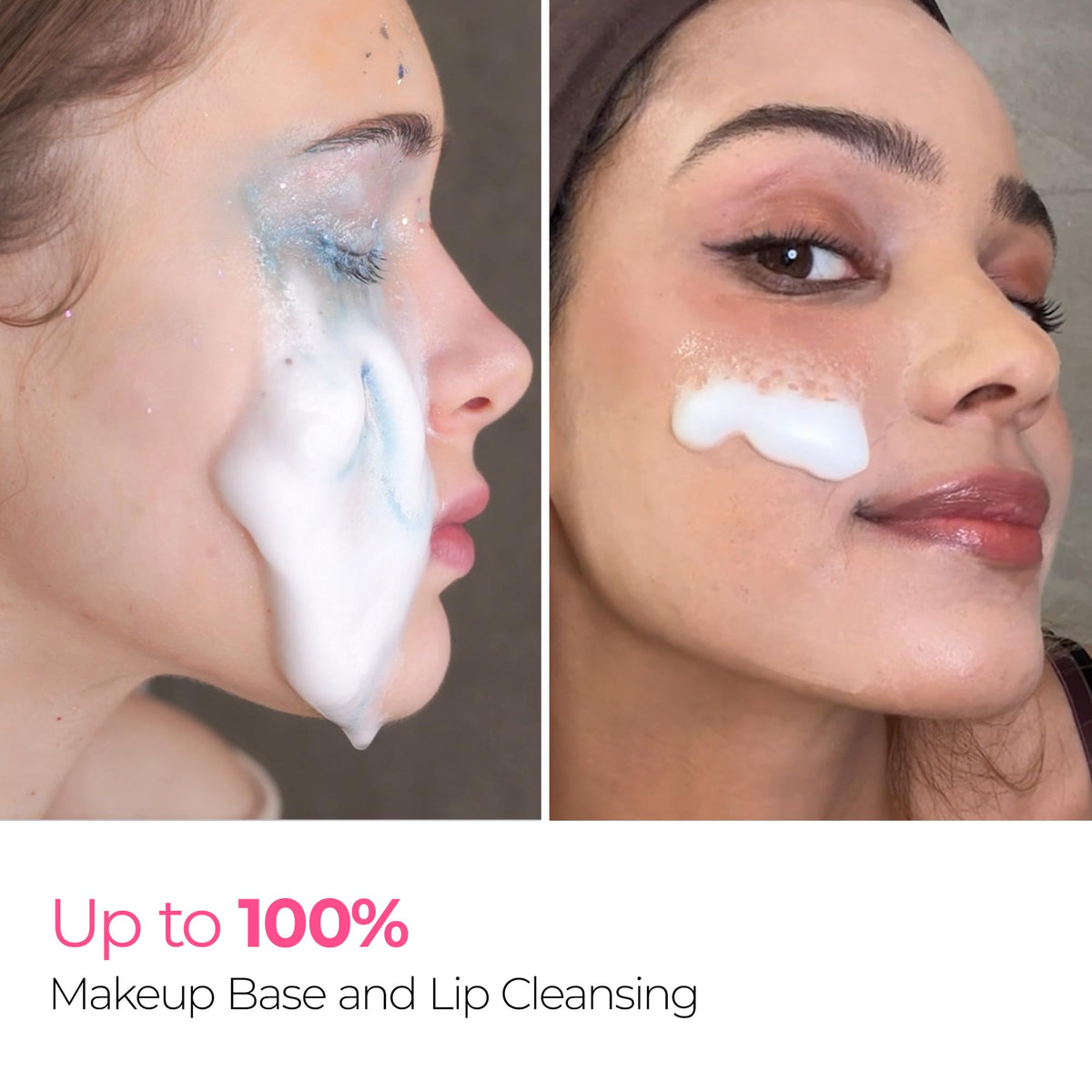 Dr.Melaxin Melting Bubble Foaming Cleanser with bubbles on skin