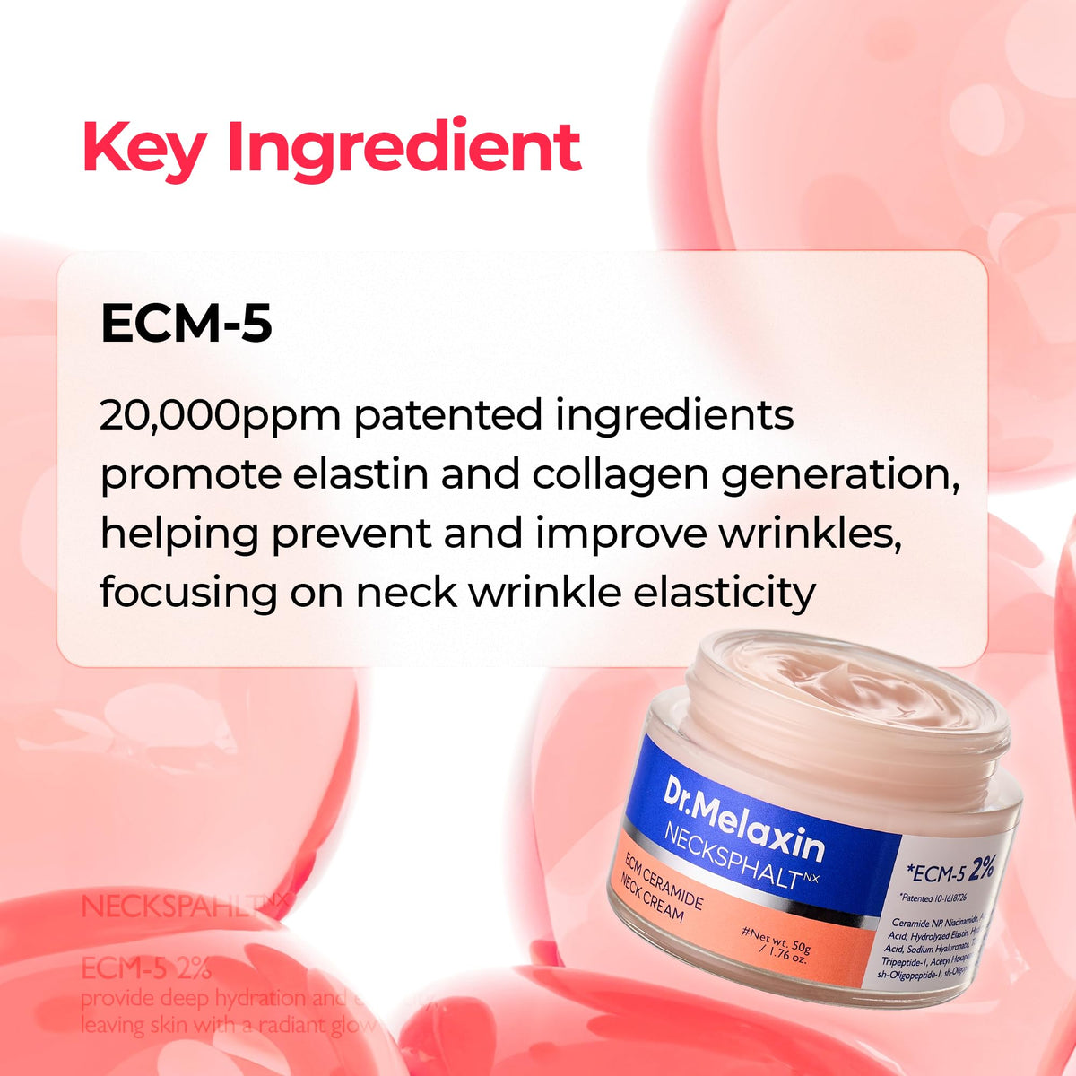 Dr.Melaxin Necksphalt Firming Cream side view with label