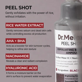 Dr.Melaxin Peel Shot Black Rice Exfoliating Ampoule in lifestyle setting