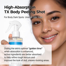 Dr.Melaxin Peel Shot Exfoliating Spray in a bathroom setting