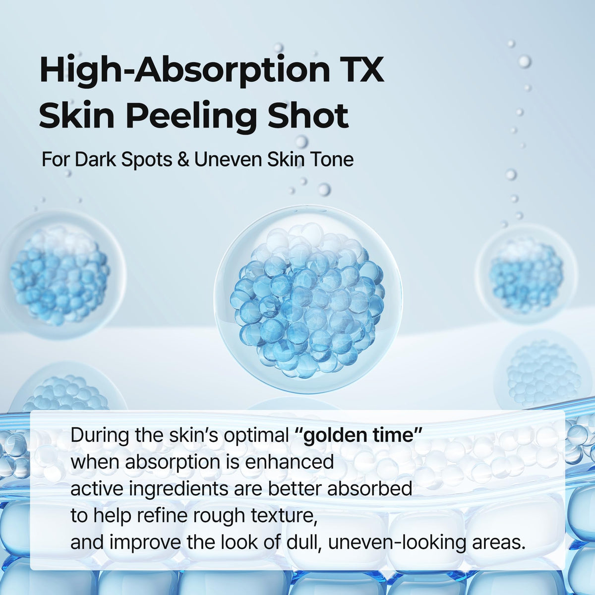 Dr.Melaxin Peel Shot Exfoliating TX Serum on bathroom counter