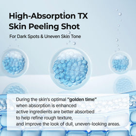 Dr.Melaxin Peel Shot Exfoliating TX Serum on bathroom counter