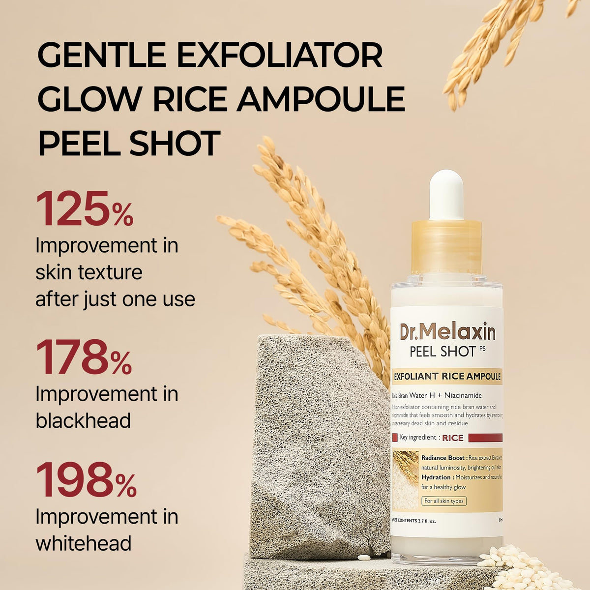 Dr.Melaxin Peel Shot Glow White Rice Peeling Ampoule side view