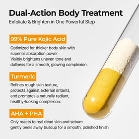 Dr.Melaxin Peel Shot Kojic Acid Turmeric Body Exfoliator Spray with packaging