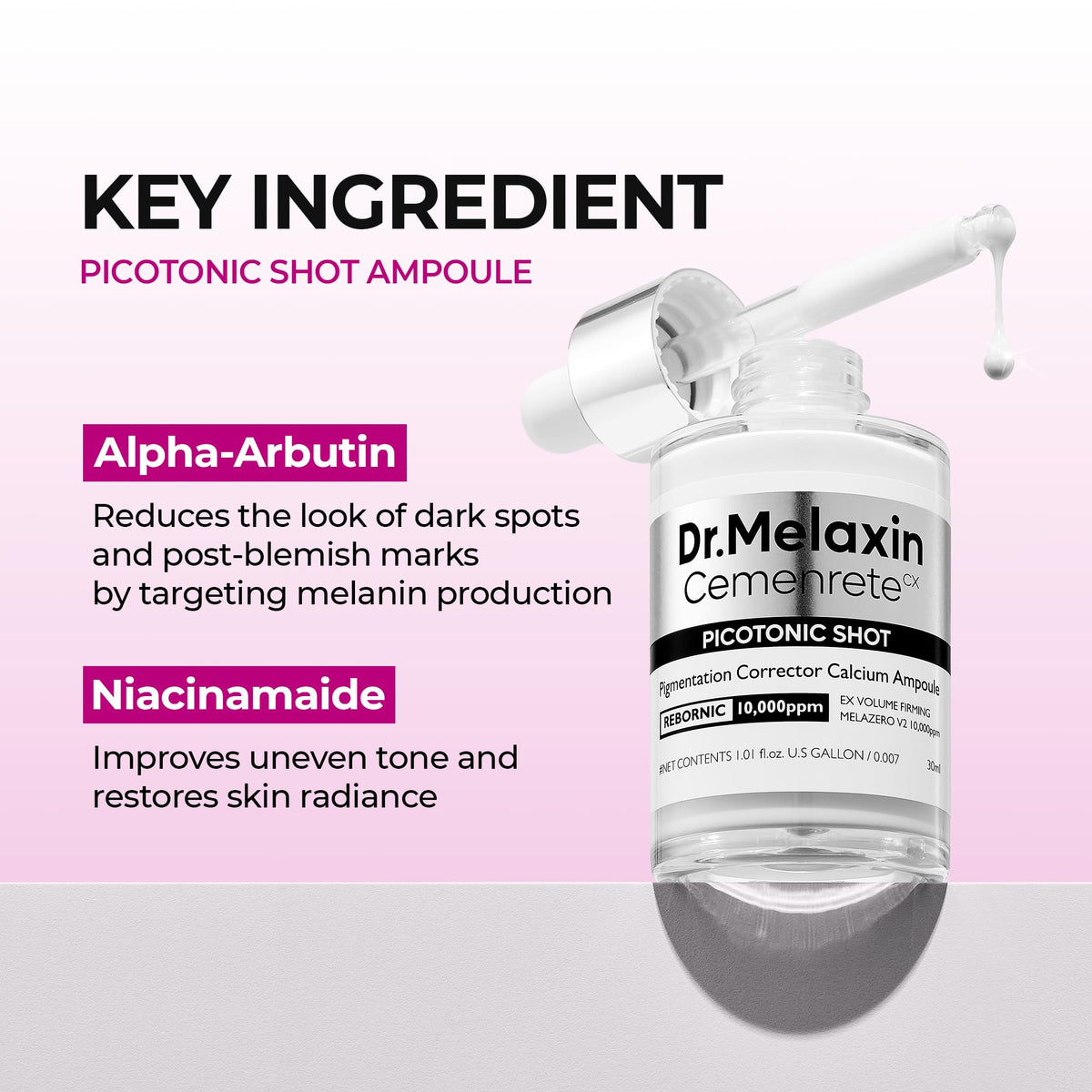 Dr.Melaxin Picotonic Shot Serum 1.01 fl.oz back view