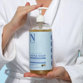 Dr. Natural Castile Liquid Soap Peppermint 32 oz label close-up