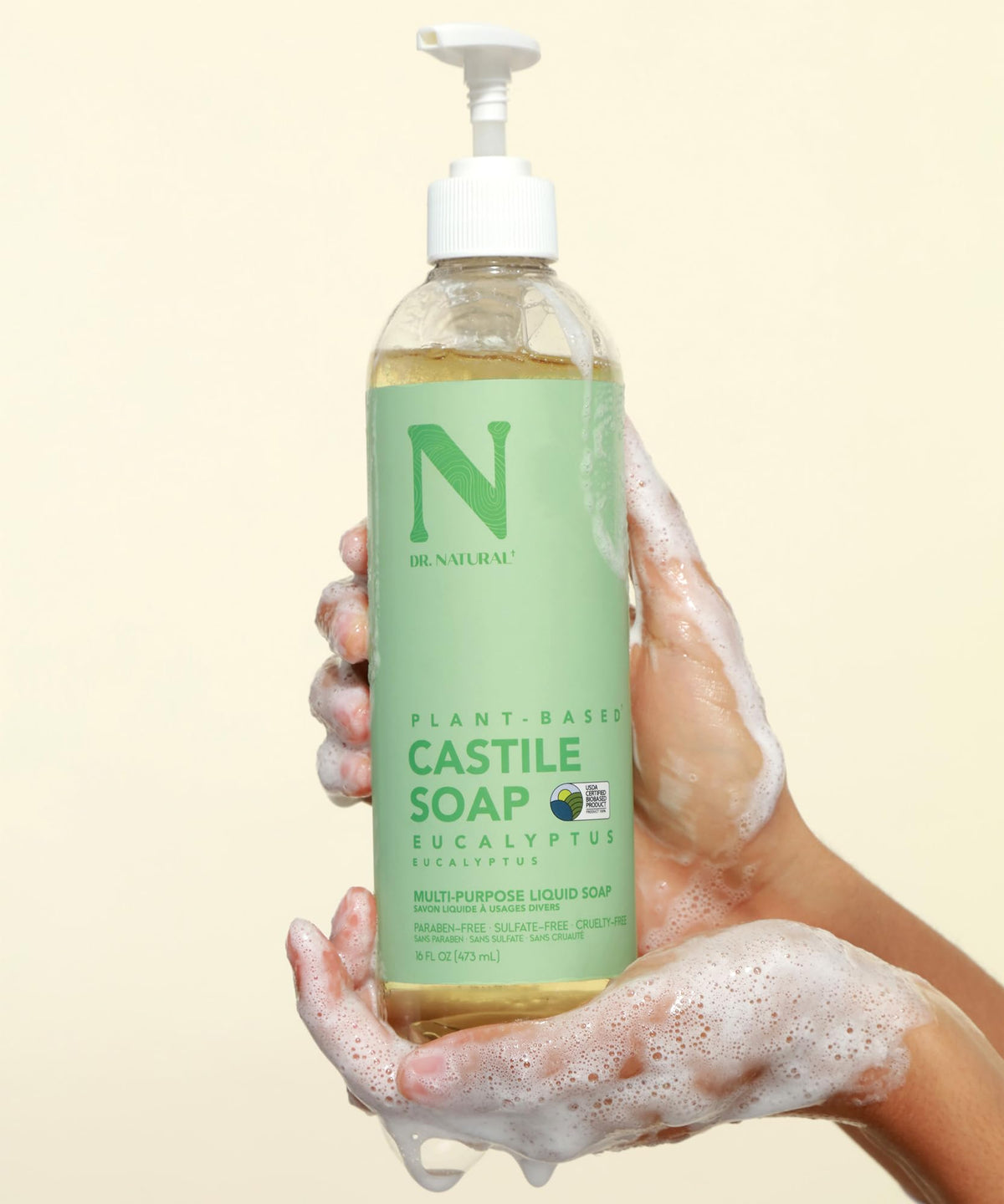 Dr. Natural Castile Liquid Soap used as a hand wash