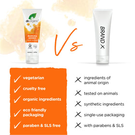 Dr. Organic Manuka Honey Face Scrub with natural ingredients