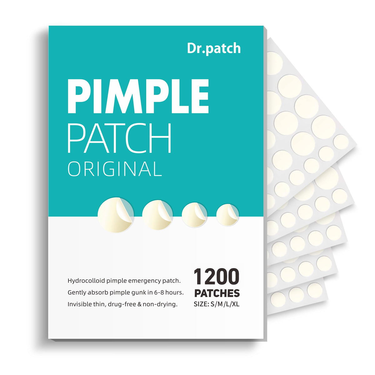 Dr.patch Pimple Patches 1200 count packaging front view