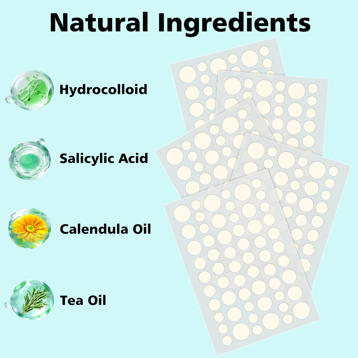 Dr.patch pimple patches with natural ingredients highlighted