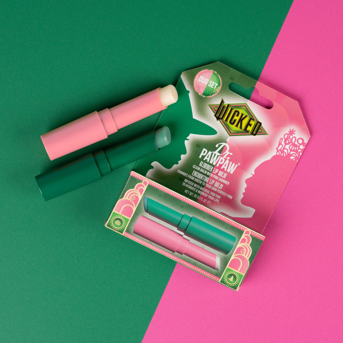Dr. PAWPAW Glimmer Lip Balm close-up showing pink shimmer