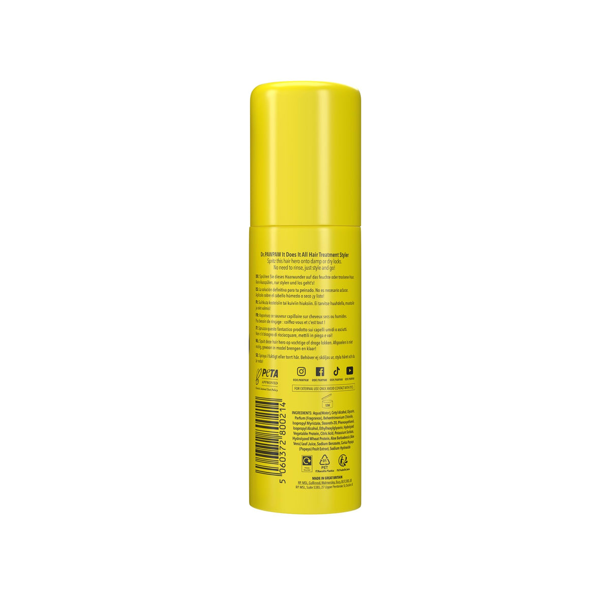 Dr. PAWPAW hair spray back view