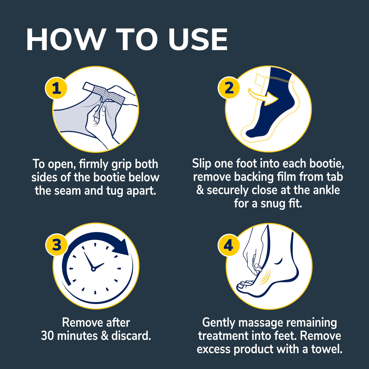 Dr. Scholl's Tired, Achy Feet Foot Mask displayed with essential oils