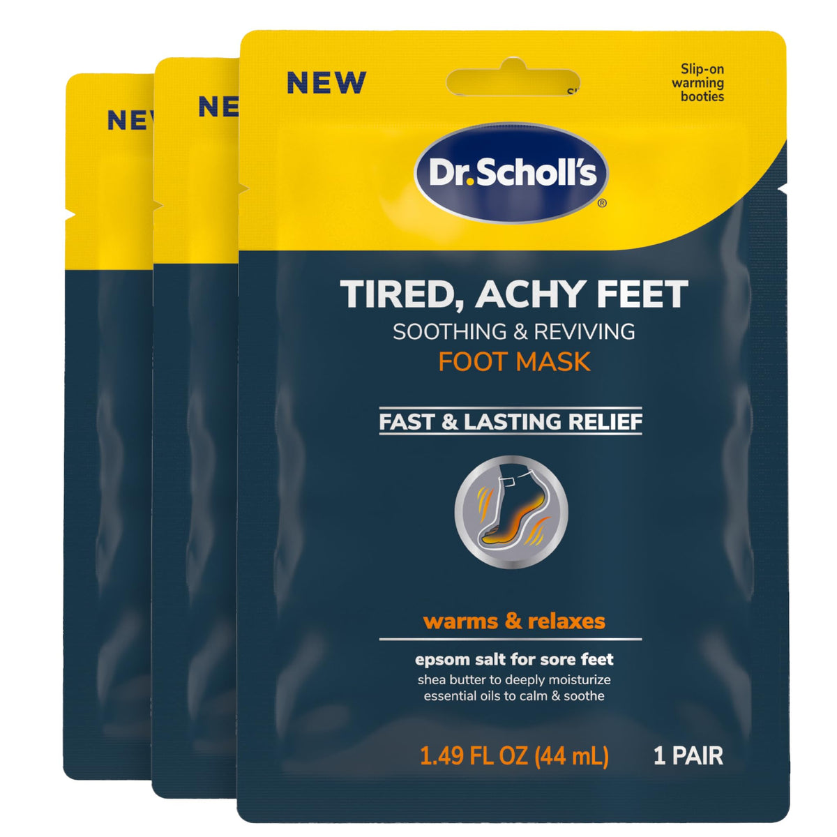 Dr. Scholl's Tired, Achy Feet Foot Mask packaging front view