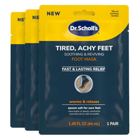 Dr. Scholl's Tired, Achy Feet Foot Mask packaging front view