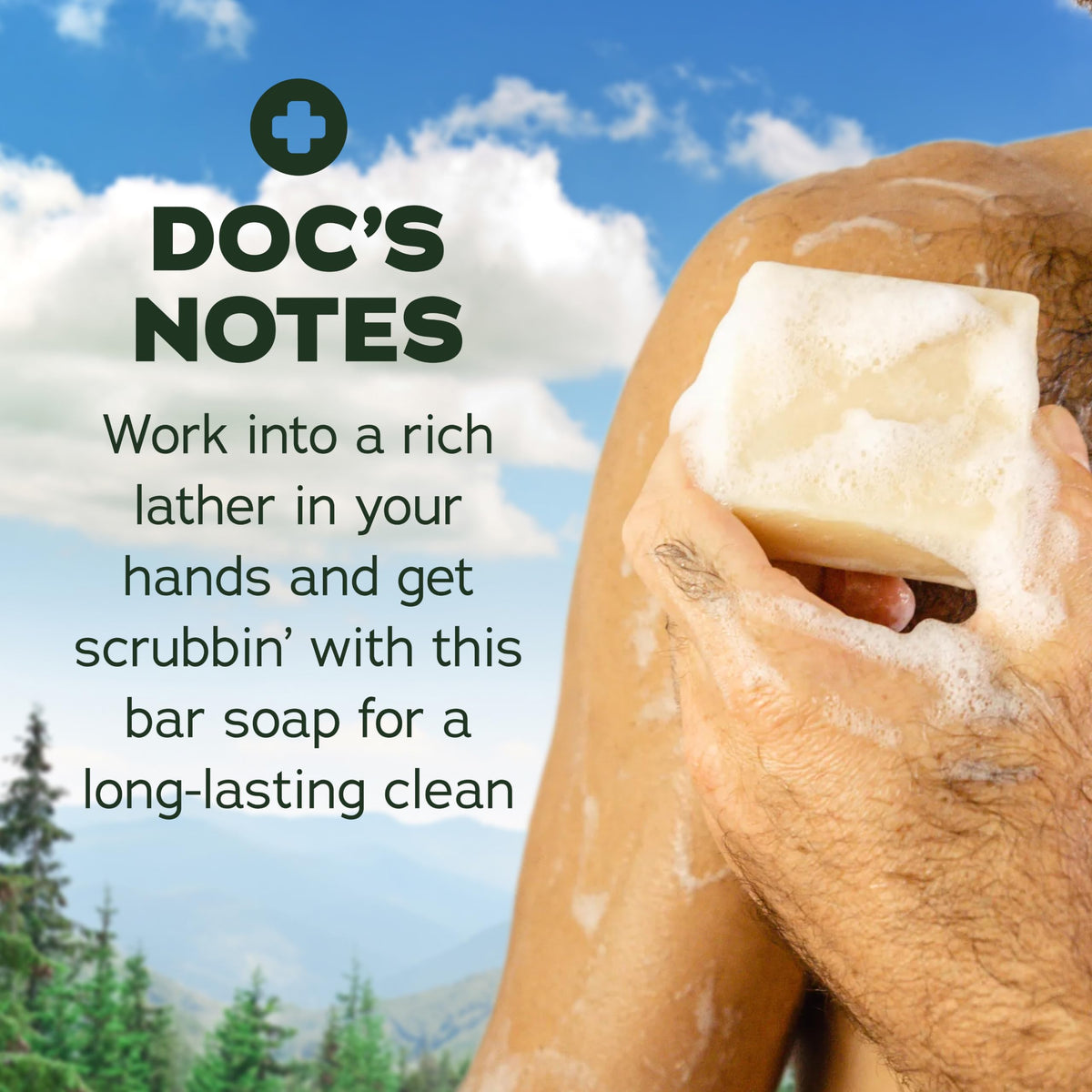 Dr. Squatch bar soap packaging showcasing natural ingredients