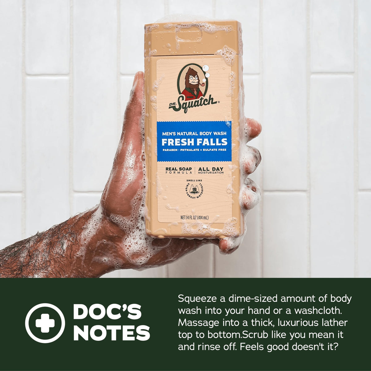 Dr. Squatch Body Wash Fresh Falls back view