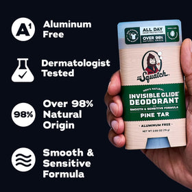 Dr. Squatch deodorant application demonstration