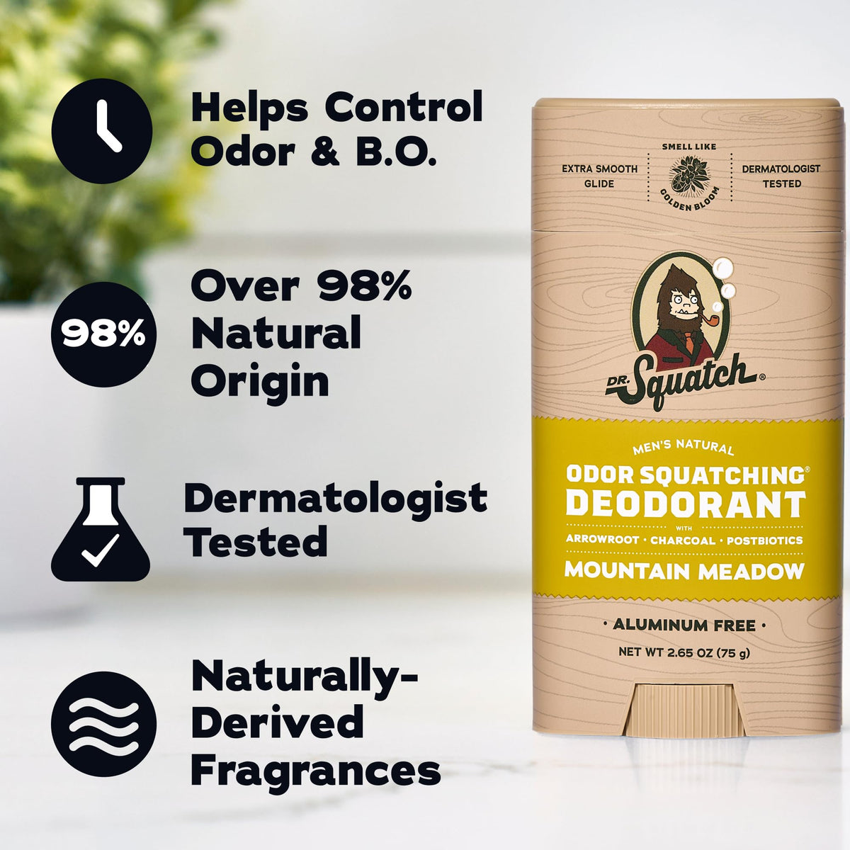 Dr. Squatch deodorant application on skin