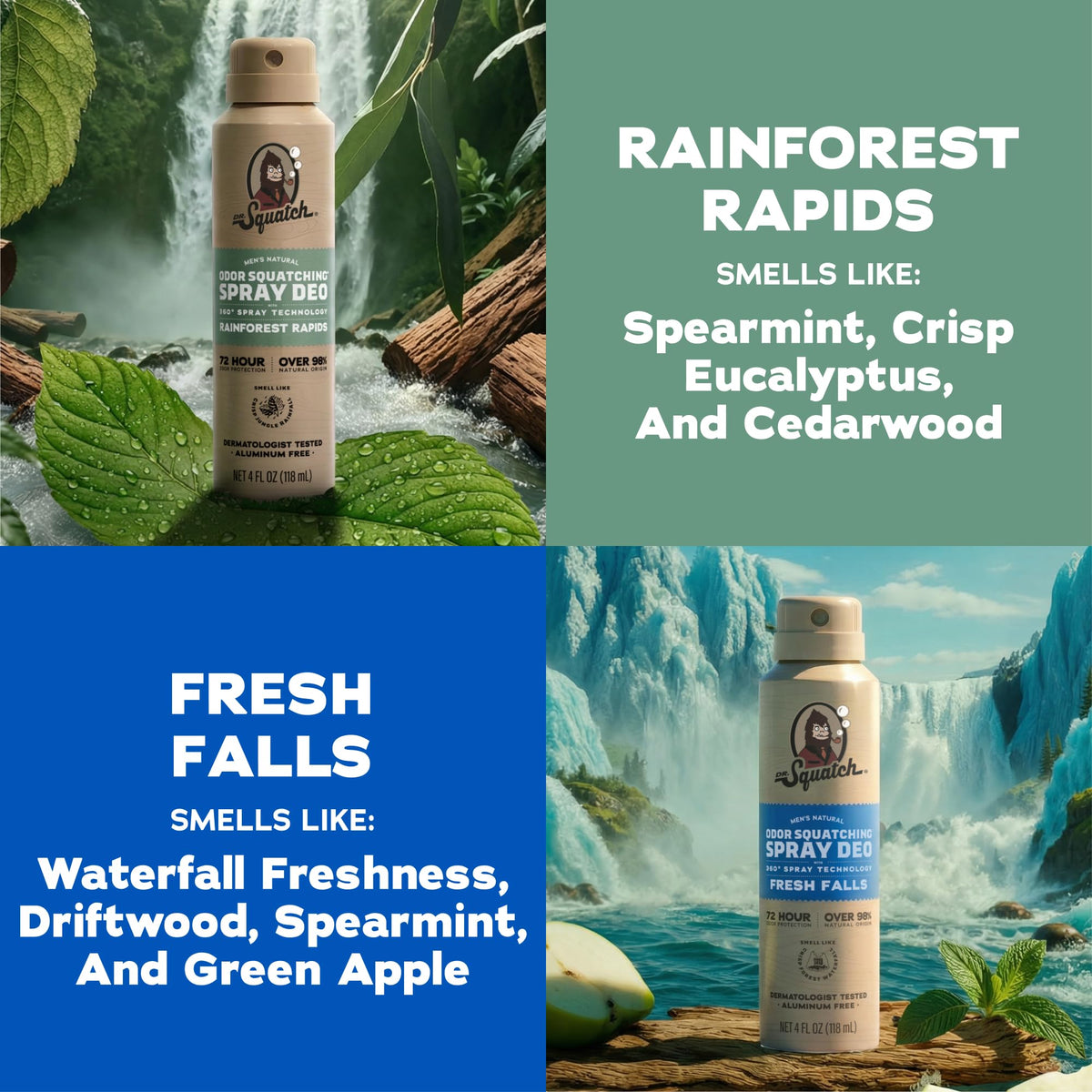 Dr. Squatch deodorant bottle with quick dry formula close-up