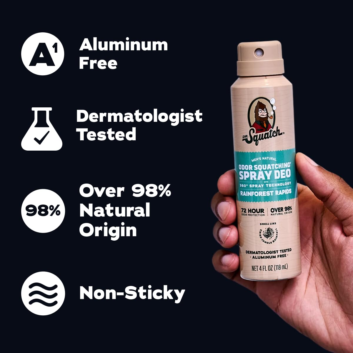 Dr. Squatch deodorant ingredients list showing natural components
