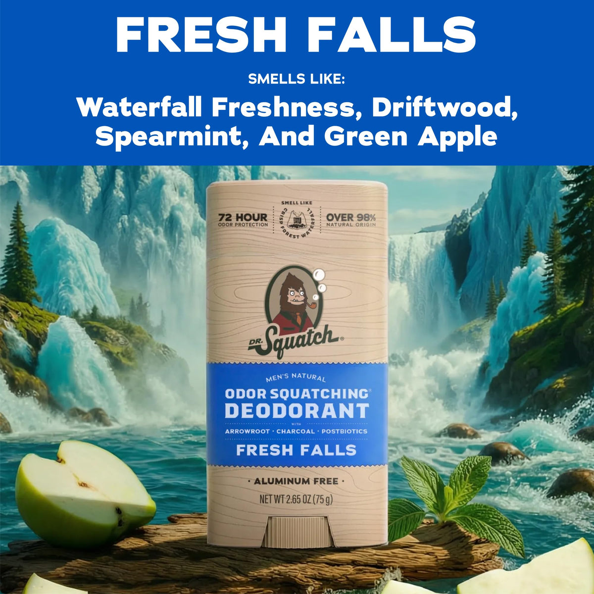 Dr. Squatch deodorant stick in hand ready for application