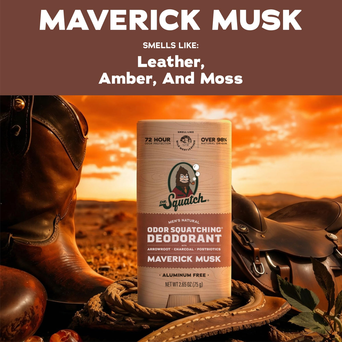 Dr. Squatch deodorant stick in packaging