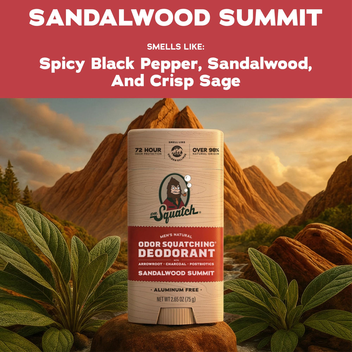 Dr. Squatch deodorant stick in use on skin