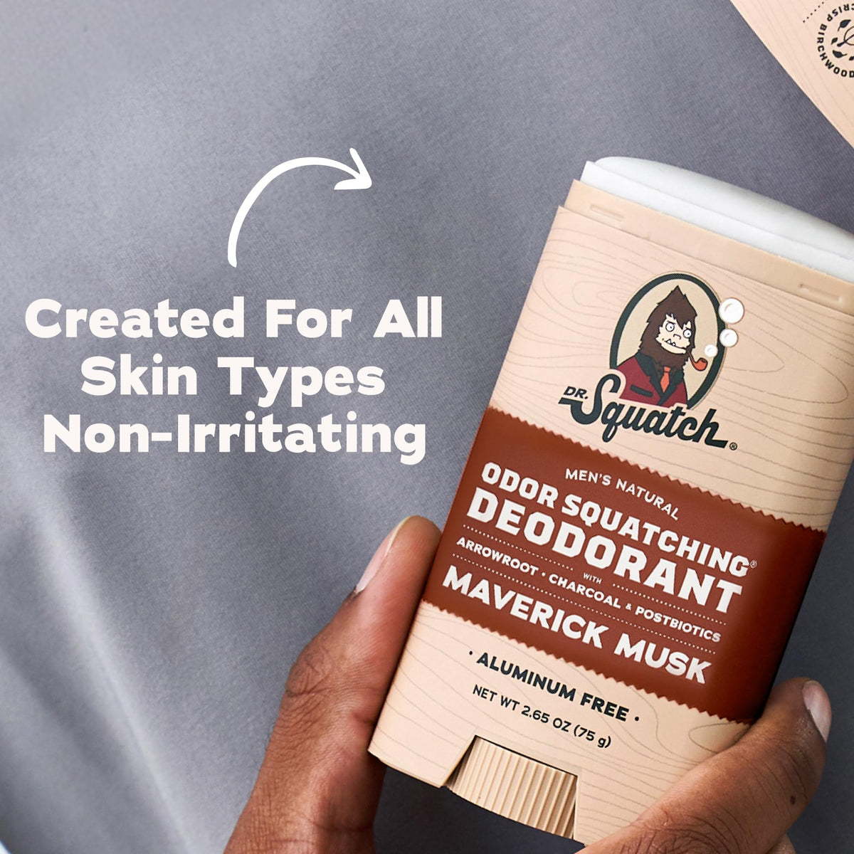 Dr. Squatch deodorant stick with natural ingredients