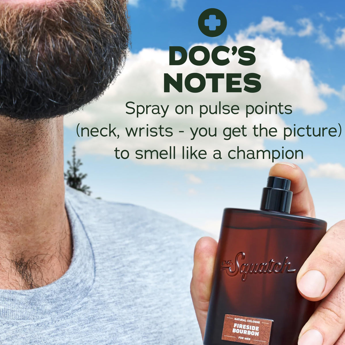 Dr. Squatch Fireside Bourbon Cologne in lifestyle setting
