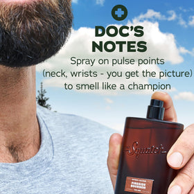 Dr. Squatch Fireside Bourbon Cologne in lifestyle setting