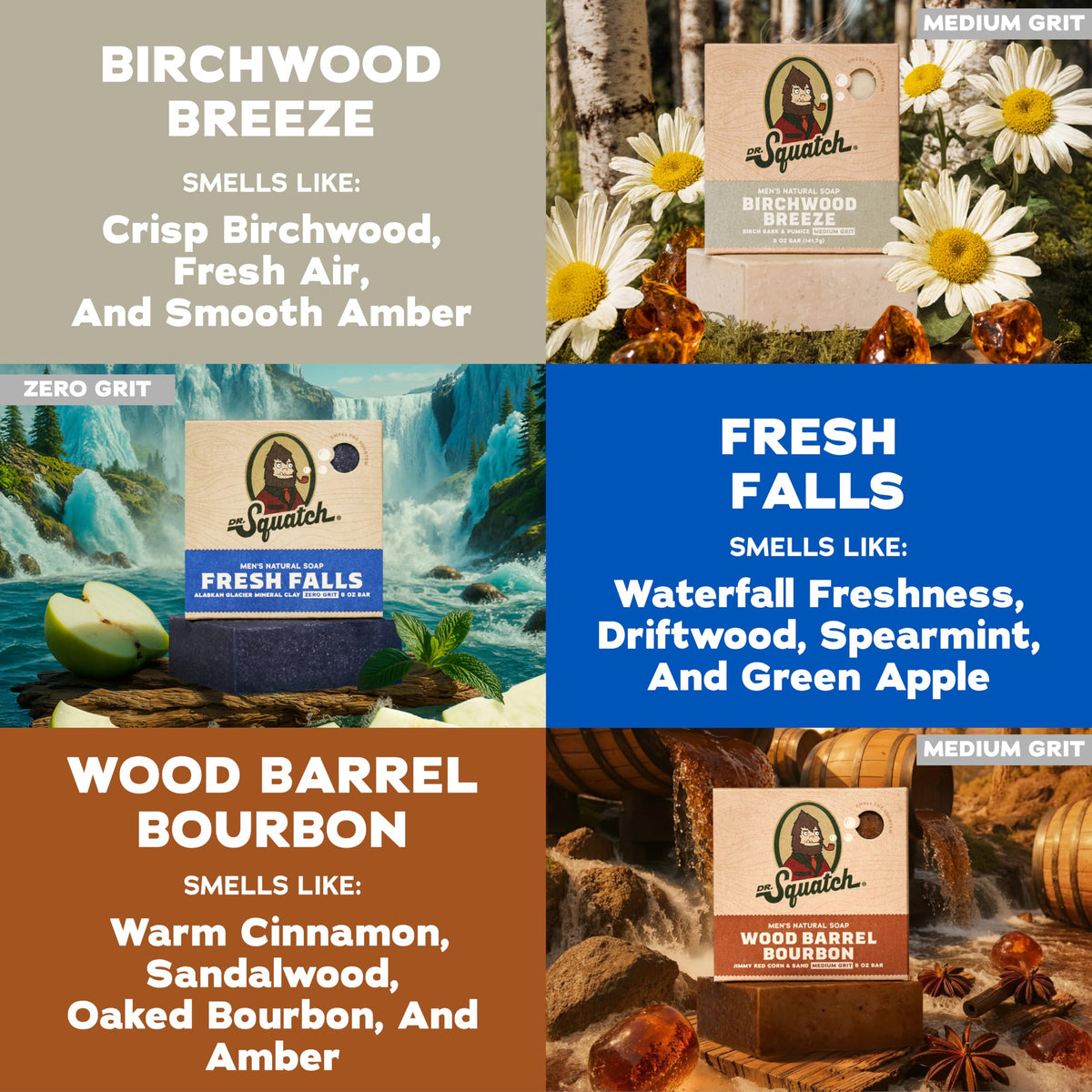 Dr. Squatch Fresh Falls soap bar front view