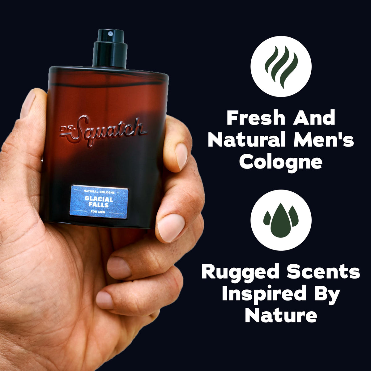 Dr. Squatch Glacial Falls Cologne bottle with cap