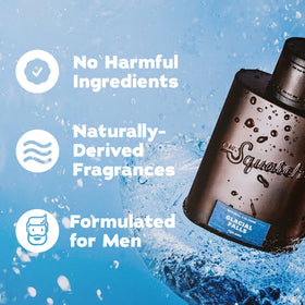 Dr. Squatch Glacial Falls Cologne on a wooden surface